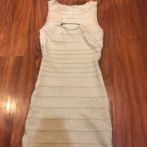 Express Gold Shimmering Dress